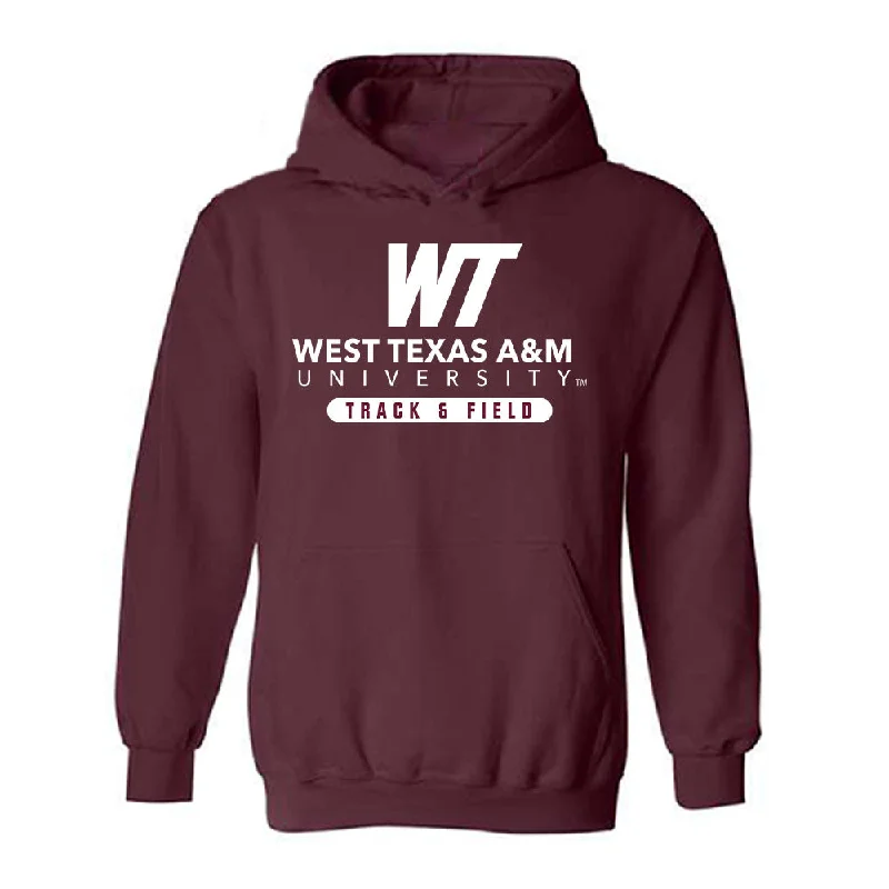 WTAMU - NCAA Women's Track & Field : Sarah Koomson - Hooded Sweatshirt Hoodie with Distressed Vintage Worn