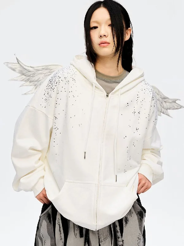 Starburst Angel Sweatshirt【s0000010229】 Hoodie with Velcro Closure Adjustable Secure