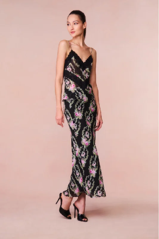 Castle Floral Maxi Skirt chiffon skirt lightweight