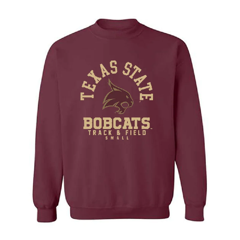 Texas State - NCAA Women's Track & Field : Lauryn Small - Classic Fashion Shersey Crewneck Sweatshirt Hoodie with Half-Zip Sporty Casual