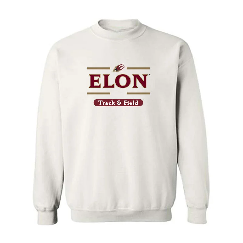 Elon - NCAA Women's Track & Field : Mia Stimpson - Classic Fashion Shersey Crewneck Sweatshirt Hoodie with Exposed Zipper Edgy Industrial