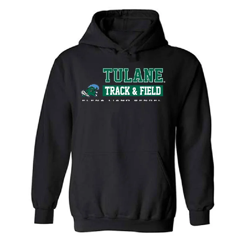 Tulane - NCAA Women's Track & Field : Elena Liano Rengel - Classic Fashion Shersey Hooded Sweatshirt Cotton Hoodie Fleece Lining Warmth