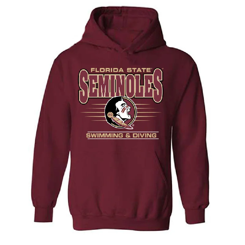 FSU - NCAA Women's Swimming & Diving : Arianna Ottavianelli - Classic Shersey Hooded Sweatshirt Hoodie with Elastic Cuffs Stretchable Comfortable