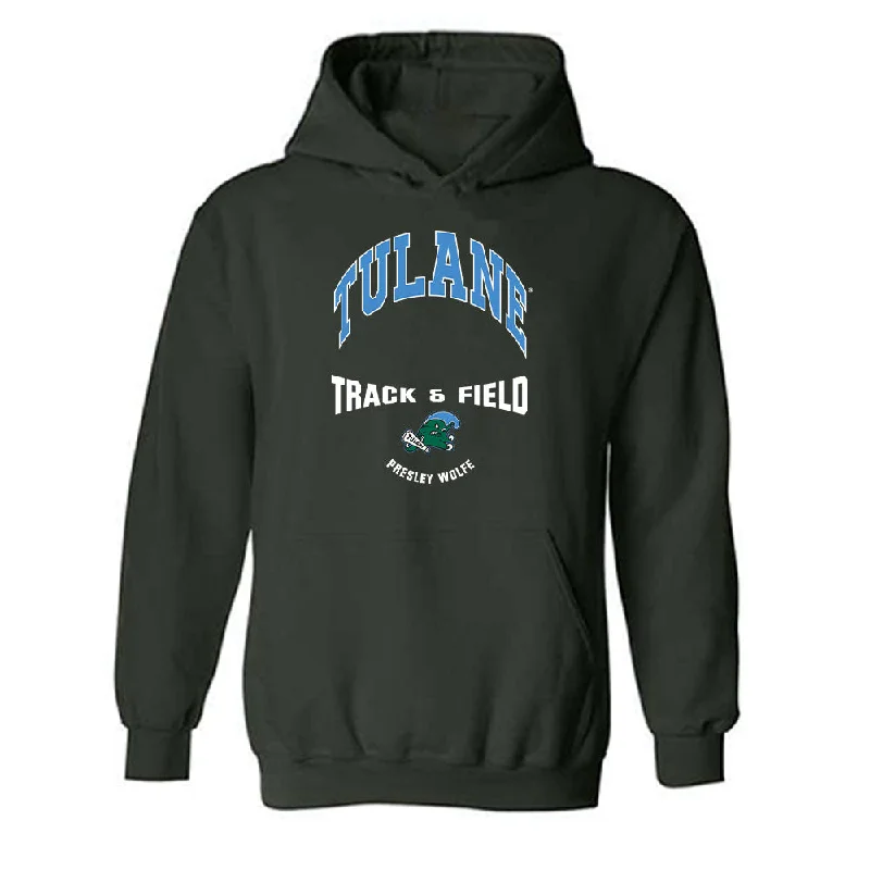 Tulane - NCAA Women's Track & Field : Presley Wolfe - Classic Fashion Shersey Hooded Sweatshirt Hoodie with Tie-Dye Psychedelic Retro