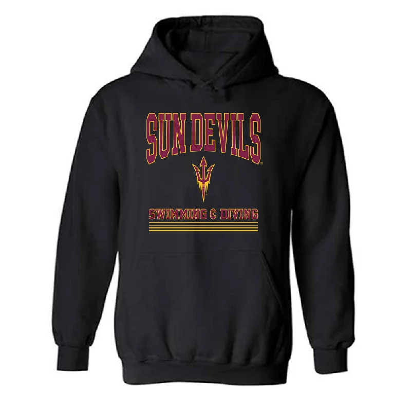 Arizona State - NCAA Women's Swimming & Diving : Indigo Armon - Classic Fashion Shersey Hooded Sweatshirt Hoodie with Typography Text Message