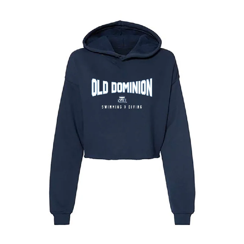 Old Dominion - NCAA Women's Swimming & Diving : Kaylee Eggers - Women's Crop Fleece Hoodie Hoodie with Front Slit Layering Stylish