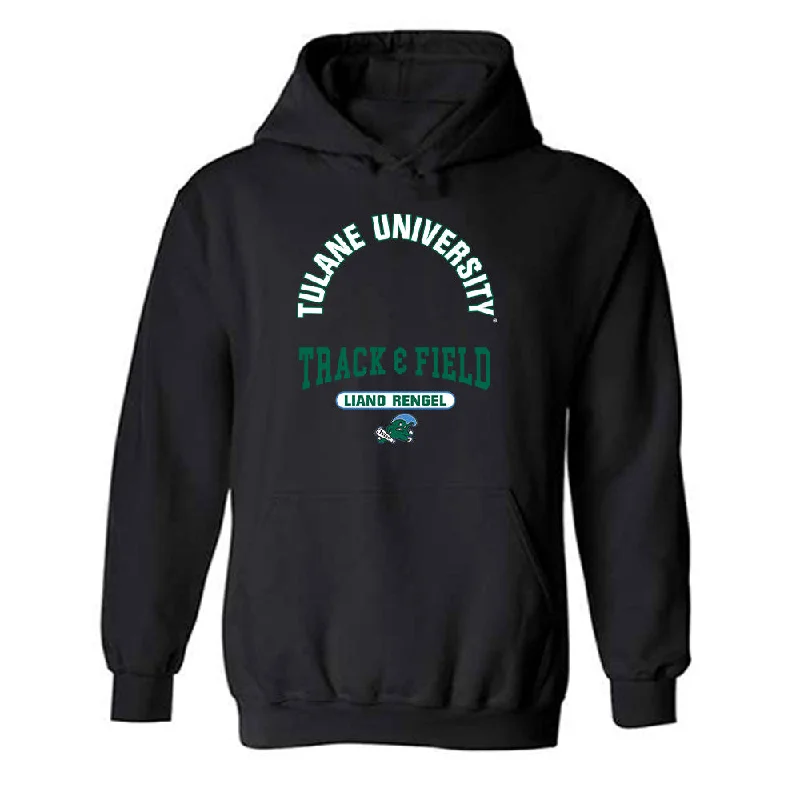 Tulane - NCAA Women's Track & Field : Elena Liano Rengel - Classic Fashion Shersey Hooded Sweatshirt Hoodie with Hem Lace Feminine Delicate