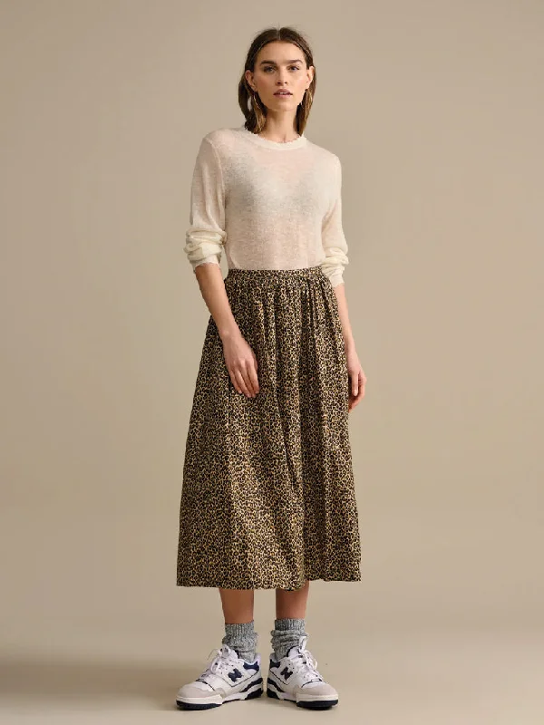 Bellerose Theresa Skirt in Leopard cashmere skirt rich