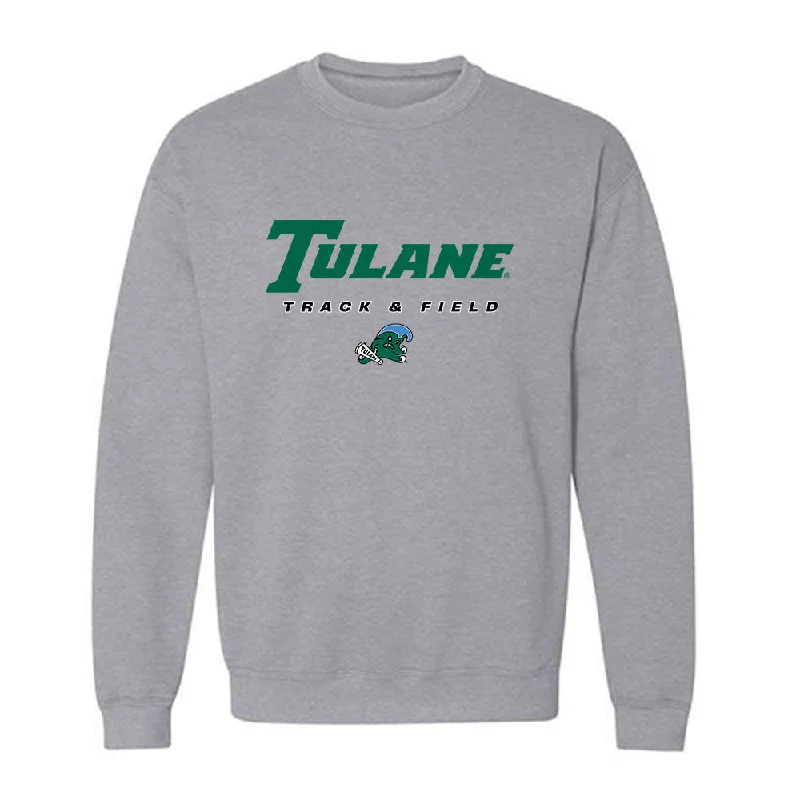 Tulane - NCAA Women's Track & Field : Elena Liano Rengel - Classic Shersey Crewneck Sweatshirt Hoodie with Rolled Sleeves Casual Relaxed