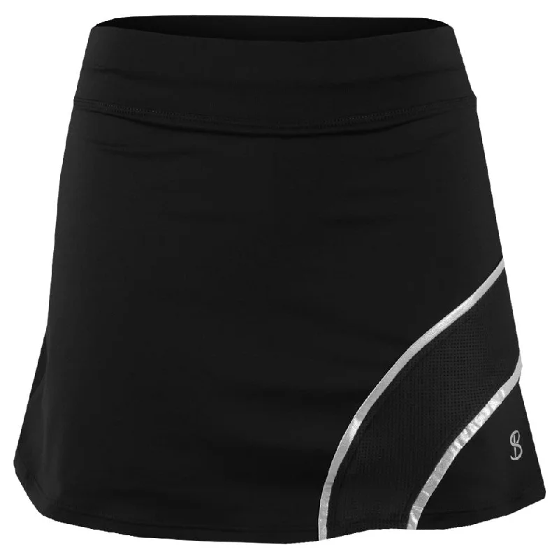 Sofibella Women's Magic Lights 13" Skirt - Black/SIlver leather skirt sleek