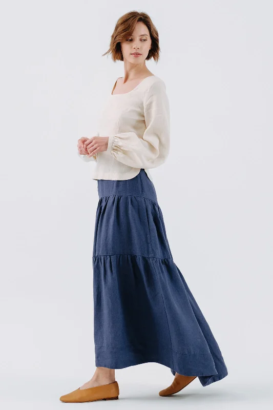 Tiered Skirt, Moonlight Blue velvet skirt plush