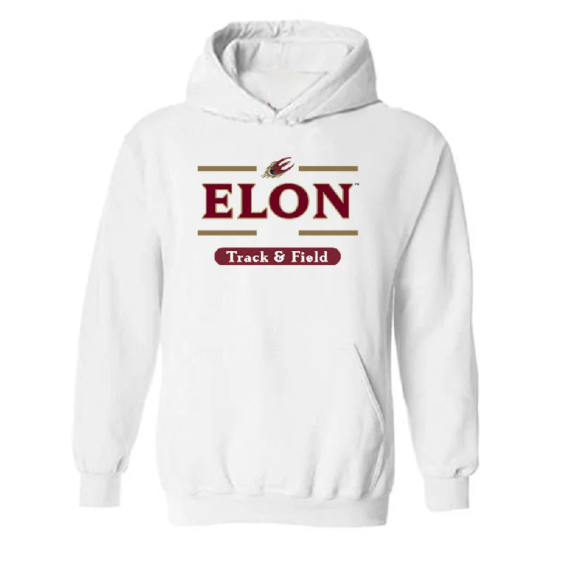 Elon - NCAA Women's Track & Field : Mia Stimpson - Classic Fashion Shersey Hooded Sweatshirt Hoodie with Raglan Sleeves Sporty Comfortable