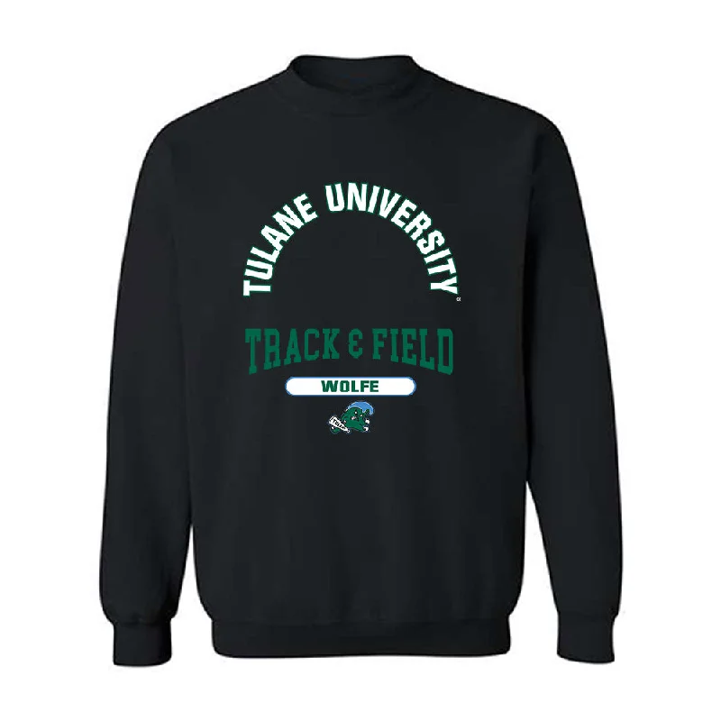 Tulane - NCAA Women's Track & Field : Presley Wolfe - Classic Fashion Shersey Crewneck Sweatshirt Hoodie with Cuffed Sleeves Snug Secure