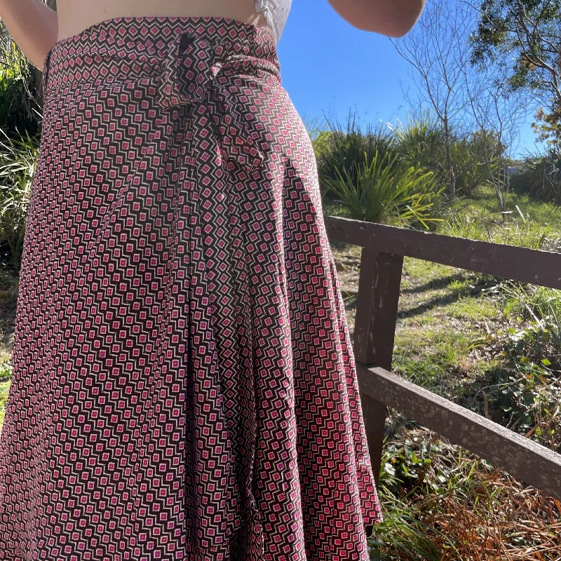 Fair Trade Direction Upcycled Fabric Wrap Skirt linen skirt light