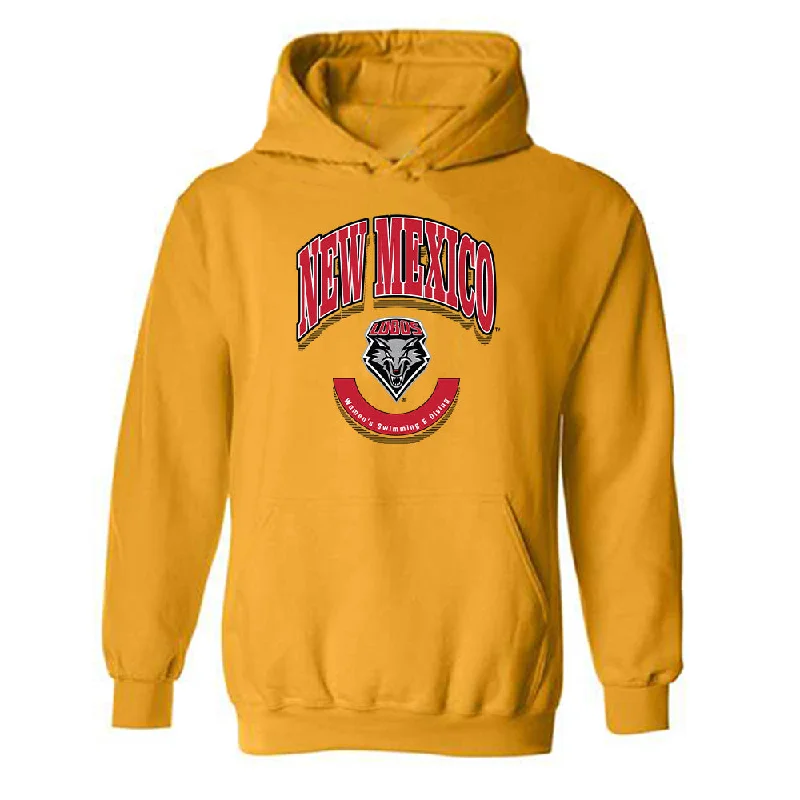 New Mexico - NCAA Women's Swimming & Diving : Kaylah Yazzie - Classic Fashion Shersey Hooded Sweatshirt Hoodie with Monochrome Minimalist Simple