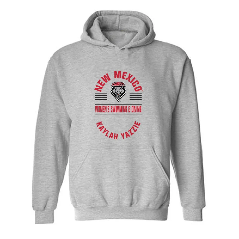 New Mexico - NCAA Women's Swimming & Diving : Kaylah Yazzie - Classic Fashion Shersey Hooded Sweatshirt Hoodie with Slit Hem Functional Movement