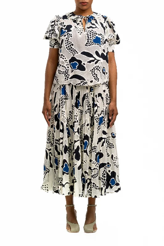 Faun Abstract Floral Skirt silk skirt lustrous