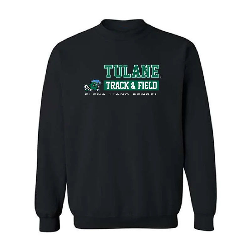 Tulane - NCAA Women's Track & Field : Elena Liano Rengel - Classic Fashion Shersey Crewneck Sweatshirt Hoodie with Hem Frayed Vintage Worn