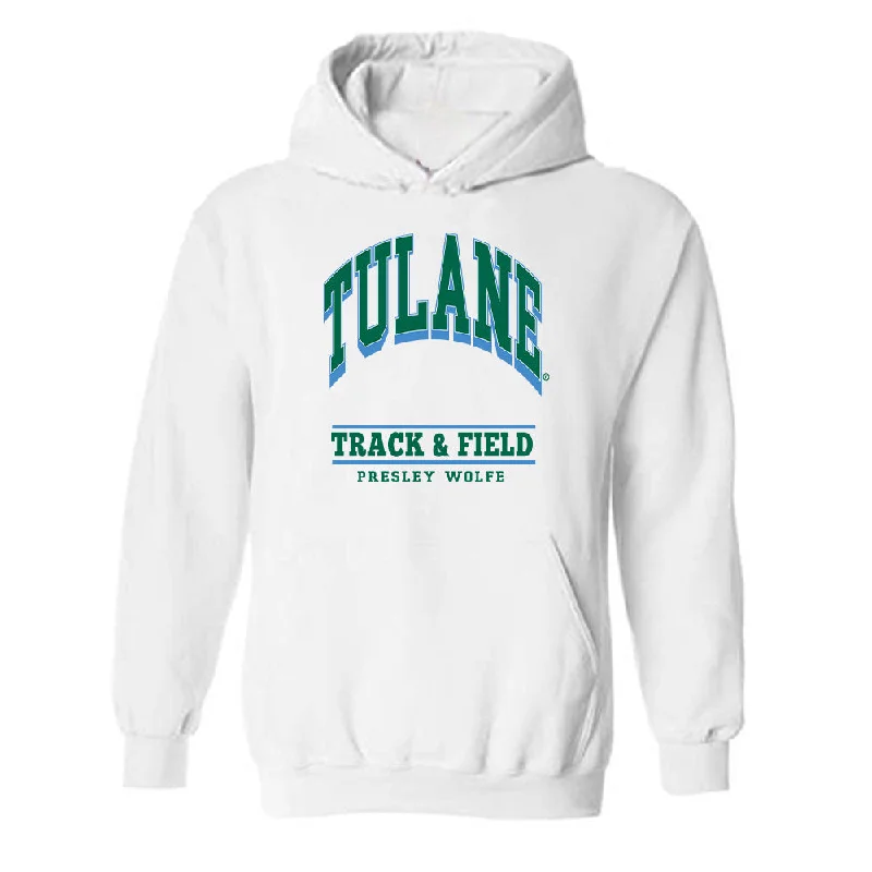 Tulane - NCAA Women's Track & Field : Presley Wolfe - Classic Fashion Shersey Hooded Sweatshirt Hoodie with Full-Zip Functional Layering