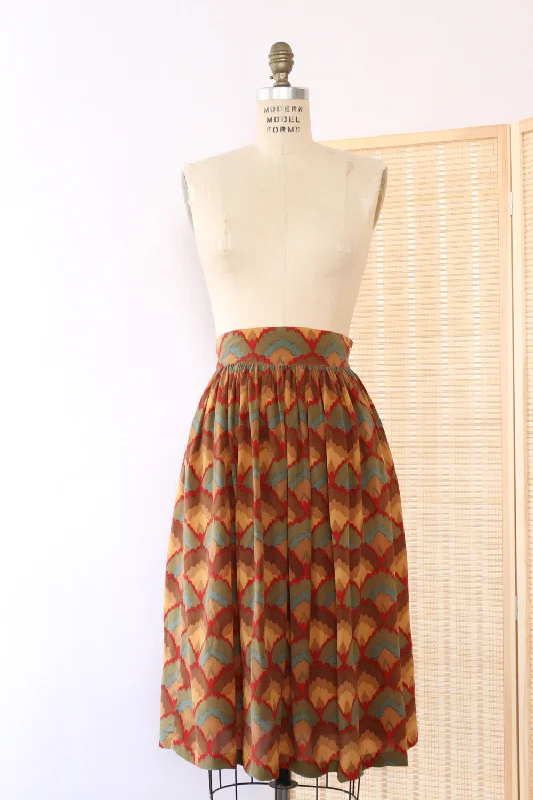 Southwestern Sunset Silk Skirt S/M chiffon skirt airy