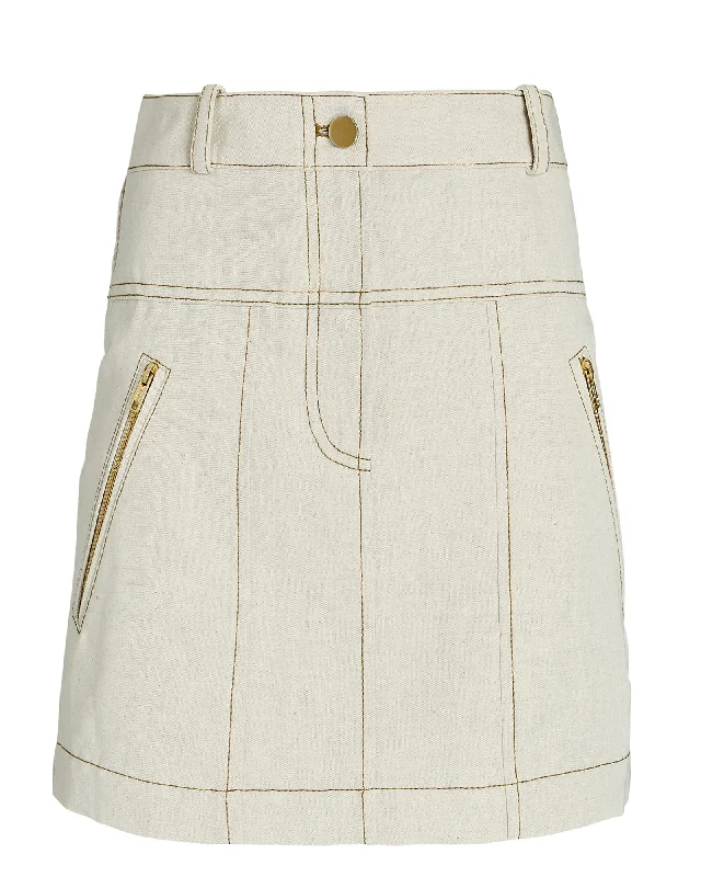 3.1 Phillip Lim Linen Denim Mini Skirt modal blend skirt