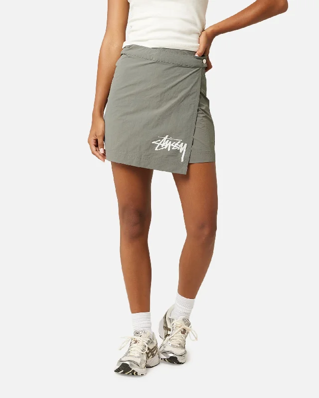 Stussy Women's Graffiti Wrap Skirt Olive lace skirt intricate