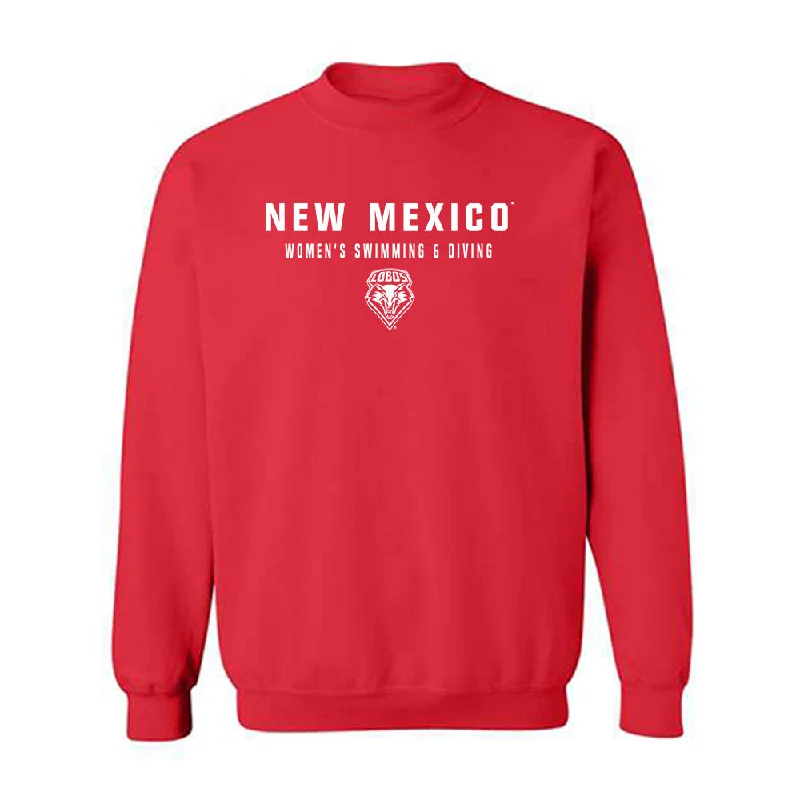 New Mexico - NCAA Women's Swimming & Diving : Kaylah Yazzie - Classic Shersey Crewneck Sweatshirt Hoodie with Pattern Geometric Abstract