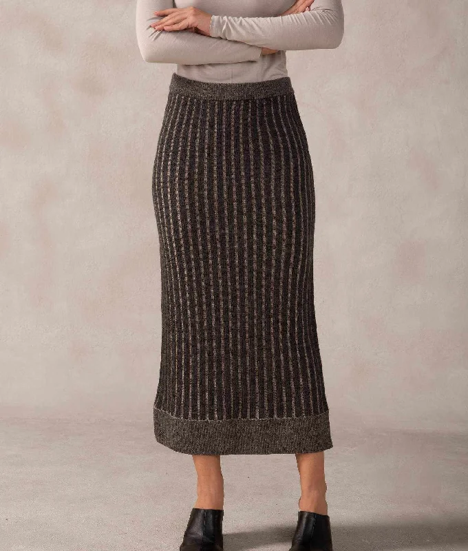 Baby alpaca Reversible Skirt pleated skirt texture