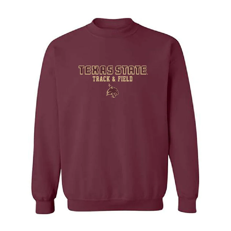 Texas State - NCAA Women's Track & Field : Lauryn Small - Classic Shersey Crewneck Sweatshirt Hoodie with Magnetic Closure Innovative Modern