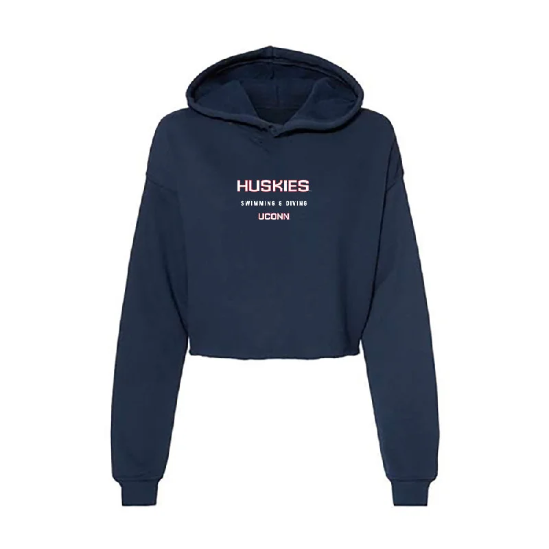 UConn - NCAA Women's Swimming & Diving : Molly Rogers - Women's Crop Fleece Hoodie Hoodie with Reflective Safety Nightwear