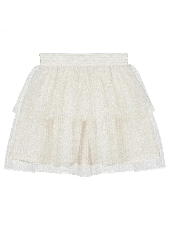 Mayoral Older Girl Tulle Flow Skirt, Off White leather skirt sleek