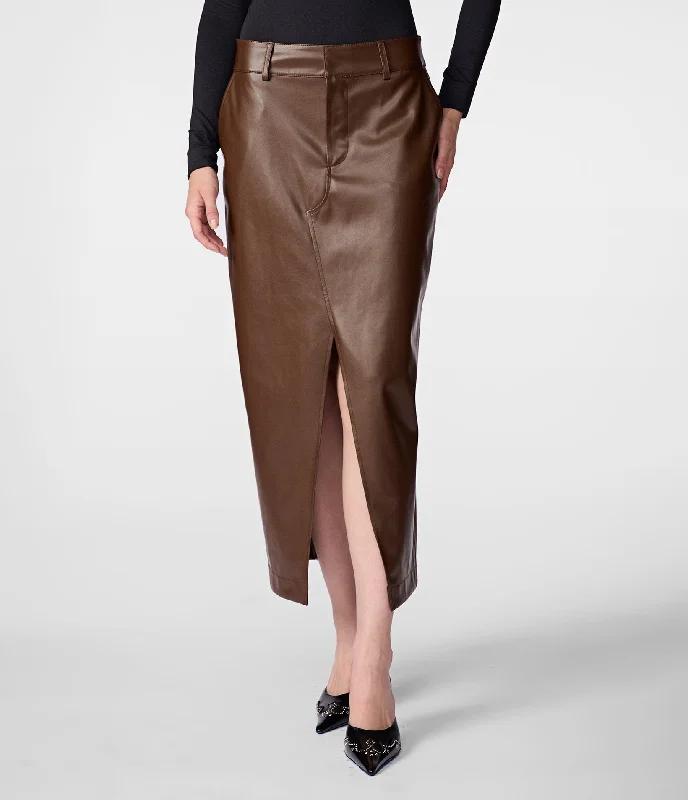 Faux Leather Skirt ribbed skirt waist