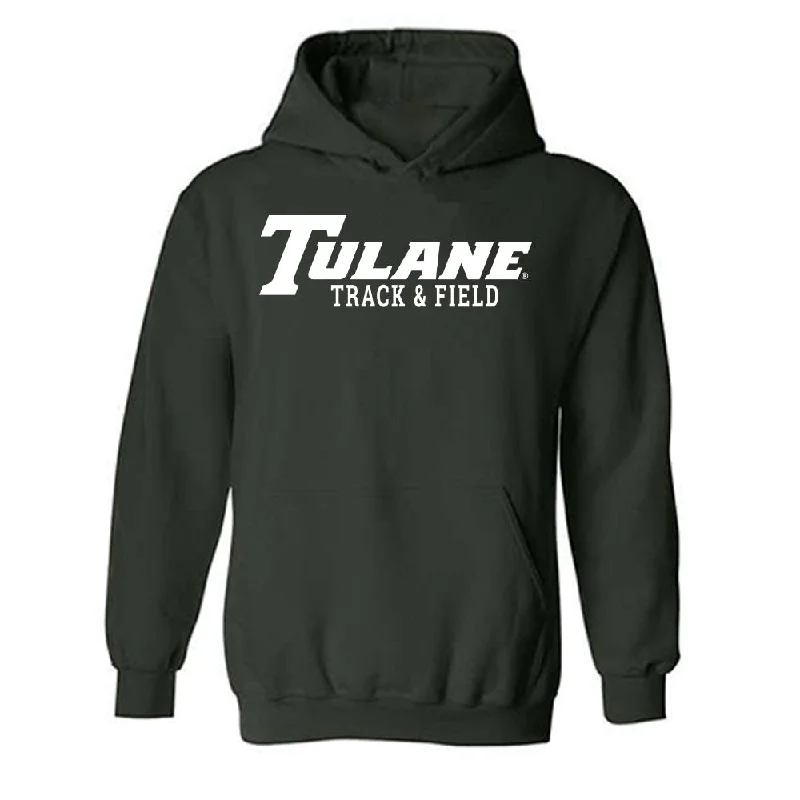 Tulane - NCAA Women's Track & Field : Elena Liano Rengel - Hooded Sweatshirt Hoodie with Button Placket Classic Preppy