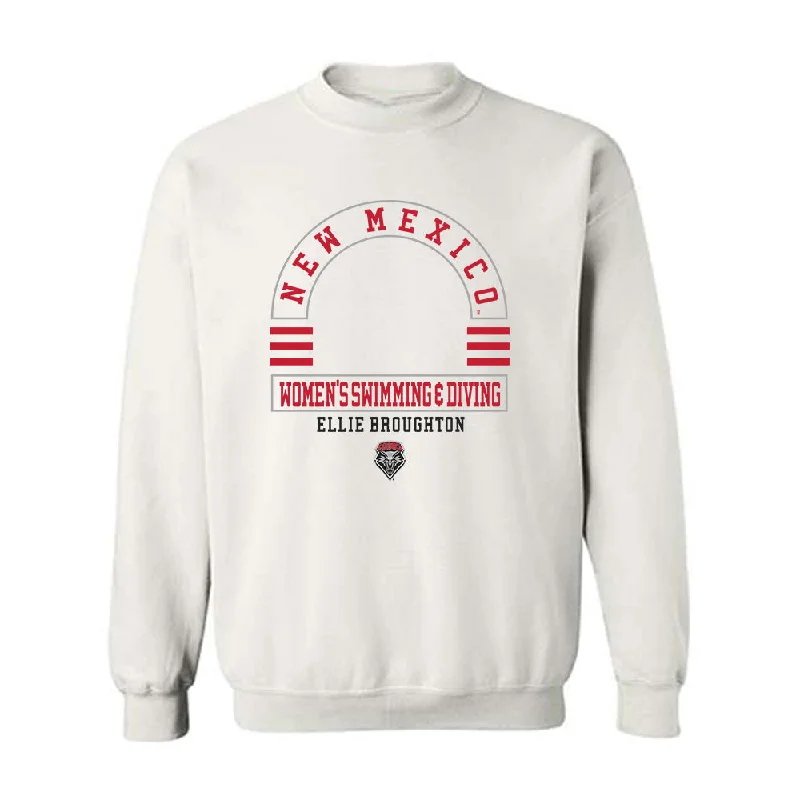 New Mexico - NCAA Women's Swimming & Diving : Ellie Broughton - Classic Fashion Shersey Crewneck Sweatshirt Hoodie with Crew Neck Simple Timeless