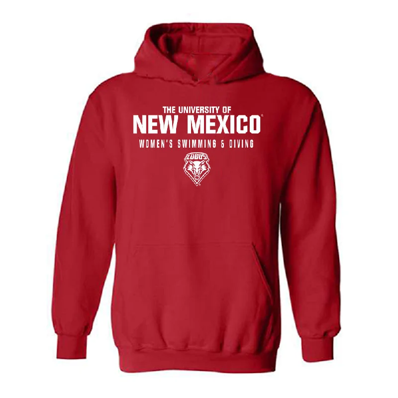 New Mexico - NCAA Women's Swimming & Diving : Ellie Broughton - Classic Shersey Hooded Sweatshirt Hoodie with Slim Fit Tailored Modern