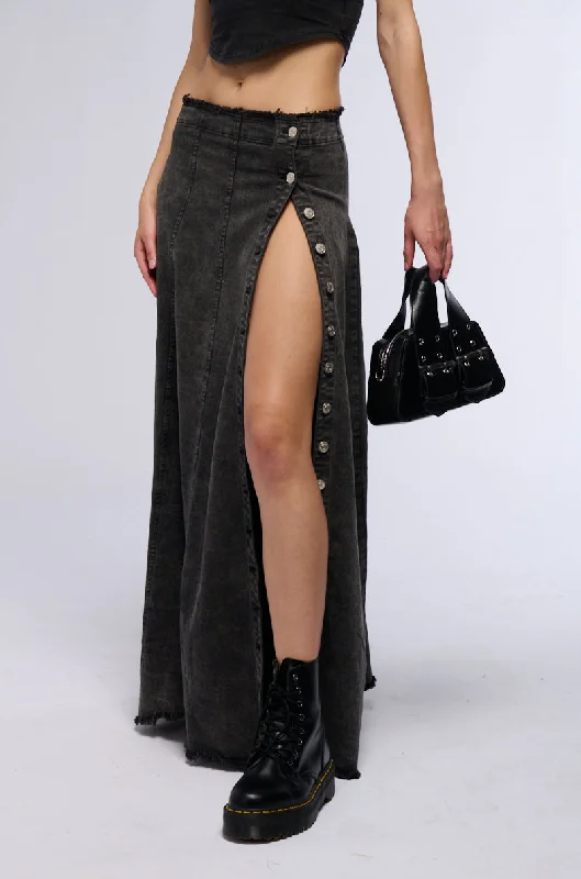 COME TO ME DENIM MAXI SKIRT summer skirt style