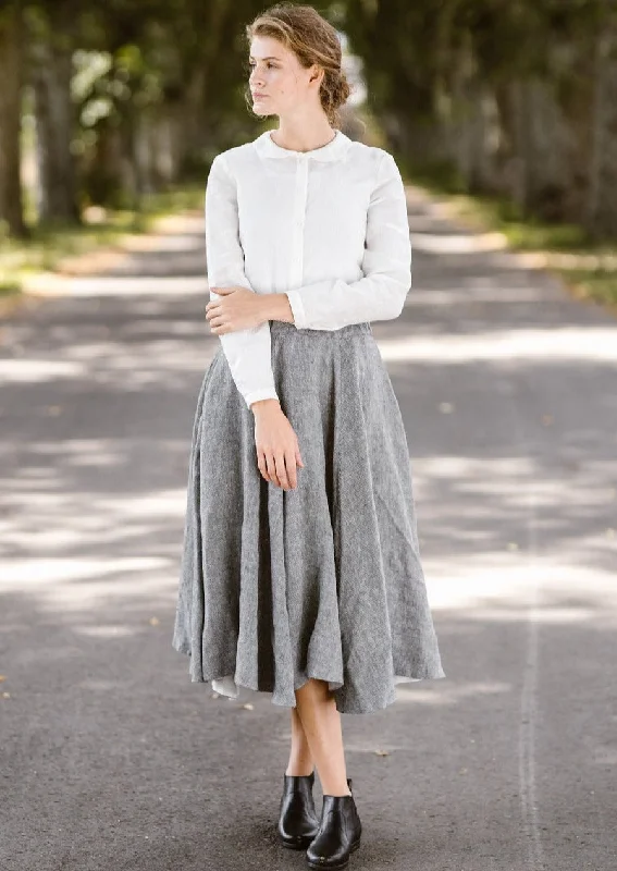 Classic Skirt, Twill Linen chiffon skirt delicate