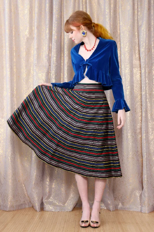 Candy Stripe Taffeta Skirt XS chiffon skirt delicate