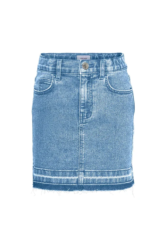 Vero Moda Girl Hailey Short Denim Skirt, Light Blue Denim chiffon skirt airy