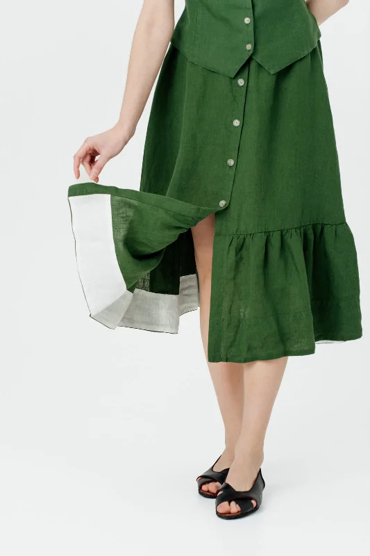 Button Down Skirt chiffon skirt airy