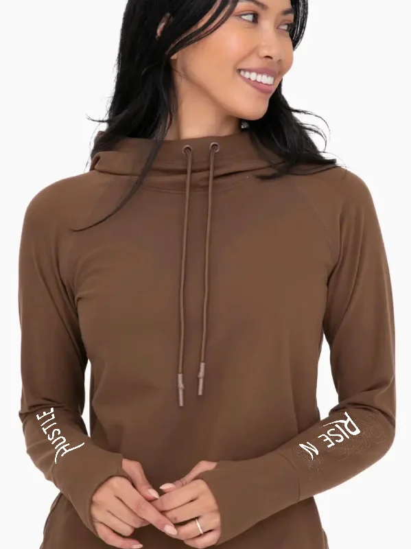 Rise N Hustle Active Hoodie with Thumbholes Hoodie with Hem Drawcord Adjustable Customizable