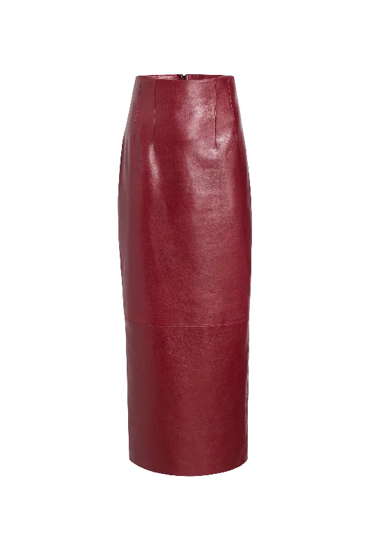 Loxley Leather Pencil Skirt flowy skirt hem