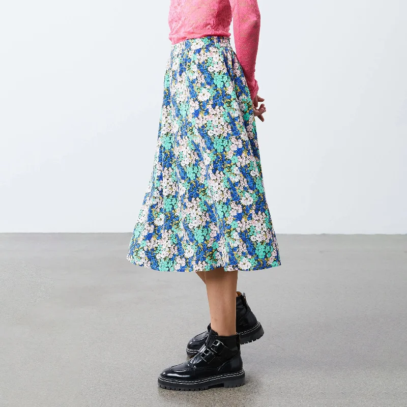 Ella Skirt - Flower Print casual skirt length