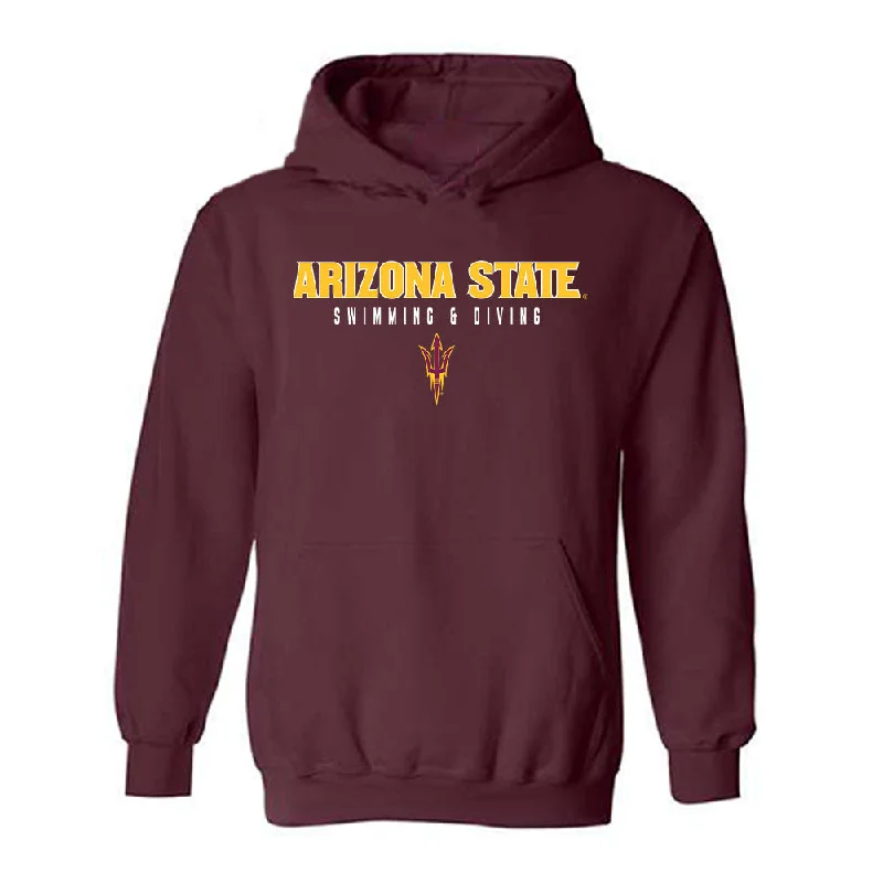 Arizona State - NCAA Women's Swimming & Diving : Indigo Armon - Classic Shersey Hooded Sweatshirt Hoodie with Zipper Versatile Modern