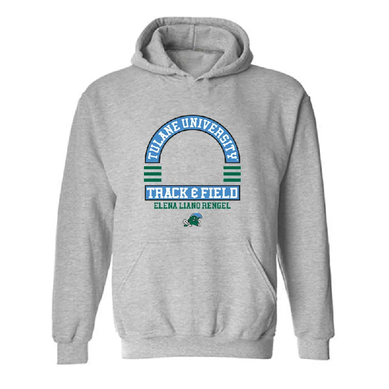 Tulane - NCAA Women's Track & Field : Elena Liano Rengel - Classic Fashion Shersey Hooded Sweatshirt Oversized Hoodie Comfort Casual