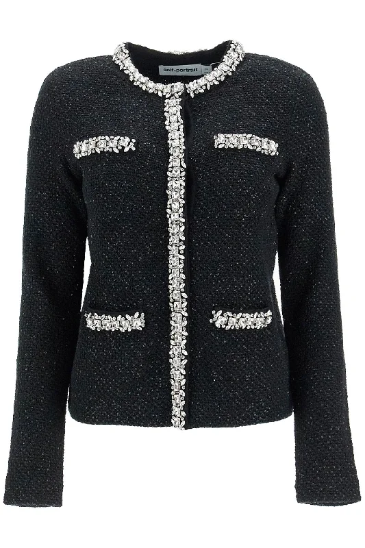 "cardigan with crystals and sequ RS25 035CB B BLACK Casual Formal Business