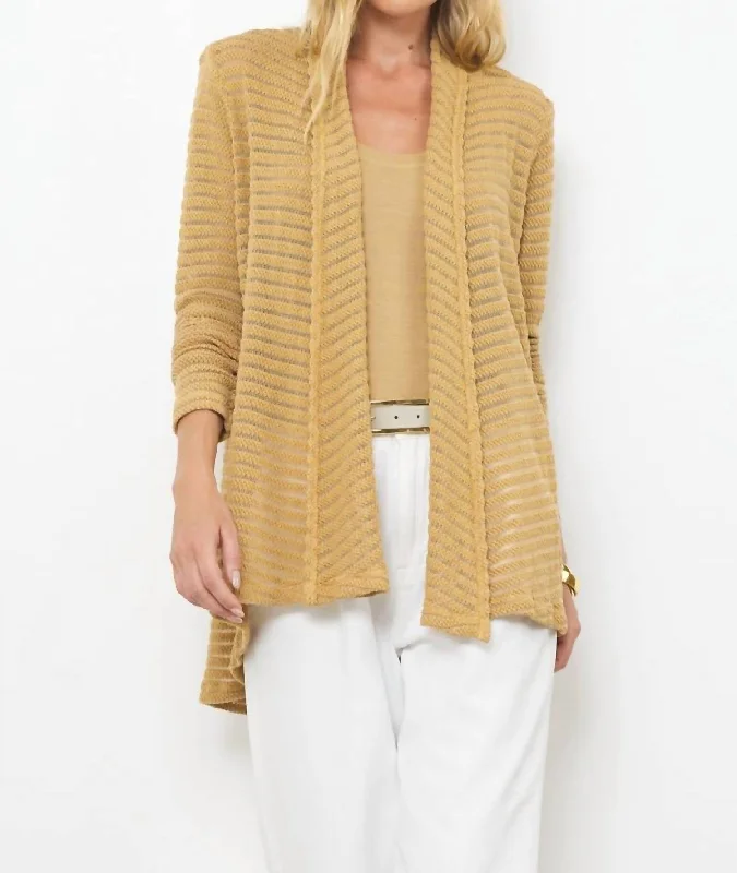 Iris Stripe Cardigan In Wheat Casual Formal Business