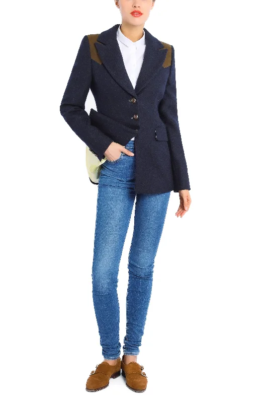 Blazer from Scottish Harristweed in navy Winter Women's Blazer