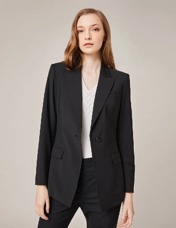 MARYLING PEAK-LAPEL SINGLE-BREASTED BLAZER Women's Stripe Blazer