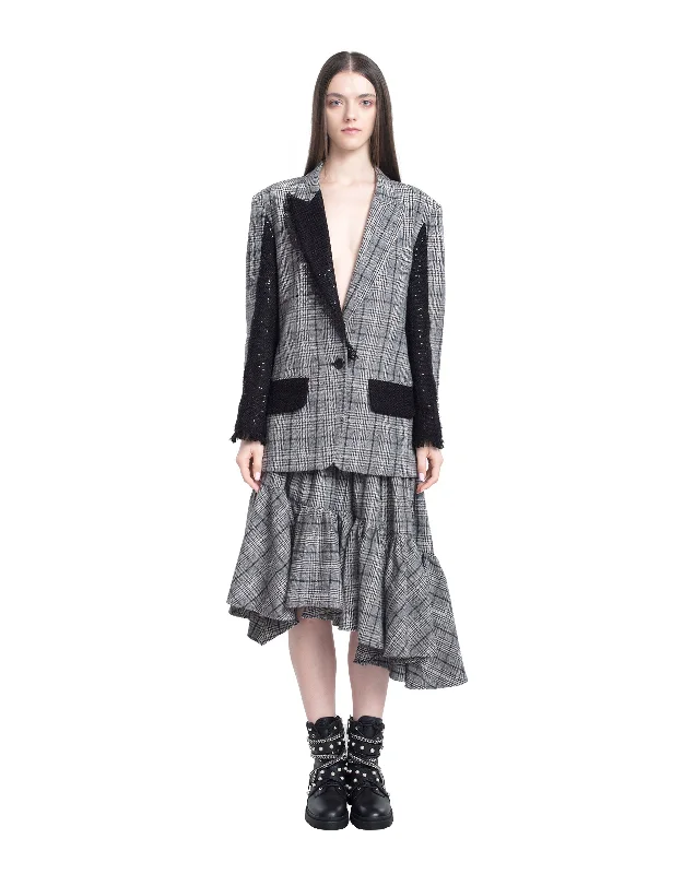 Sequinned Tweed Blazer Women's Vintage Suit